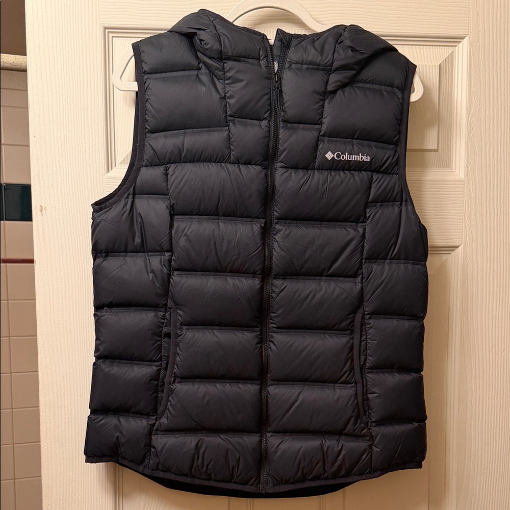 Columbia Black Hooded Puffer Vest